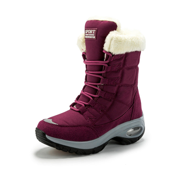 Plush high-top snow boots