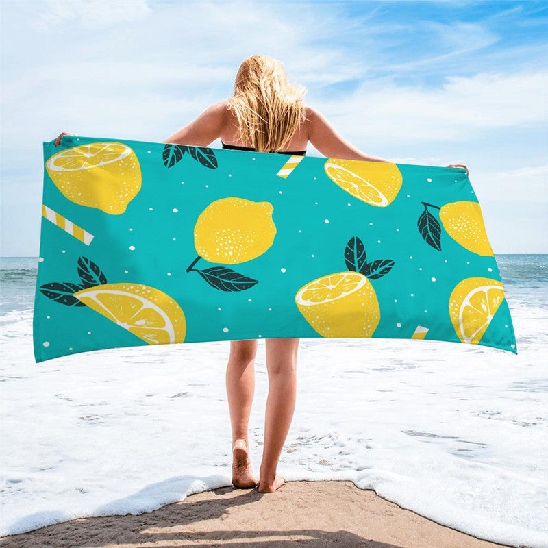 Lemon Square Beach Towel