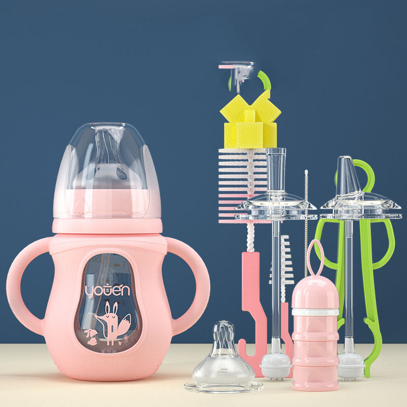 Ergonomic Baby Bottle with Large Capacity and Soft Straw