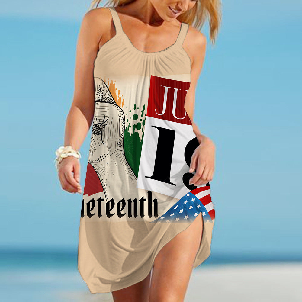 New European And American Suffragette Beach Dress