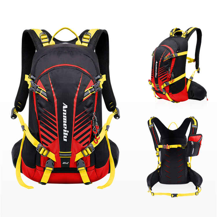 The stylish design of this red and black backpack makes it the perfect choice for your next adventure.