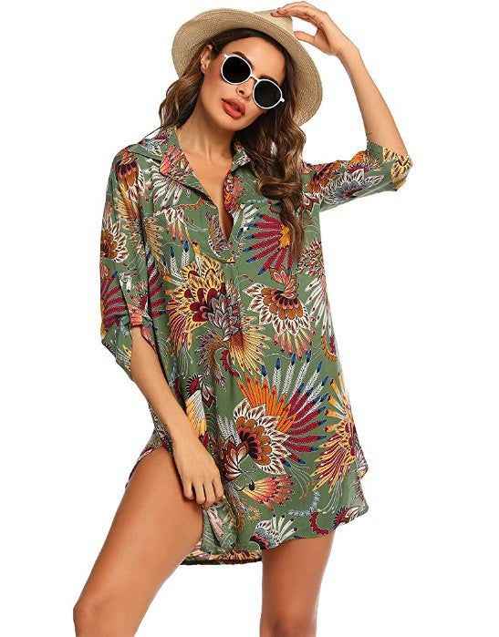 European And American Women's Swimwear Beach Blouse