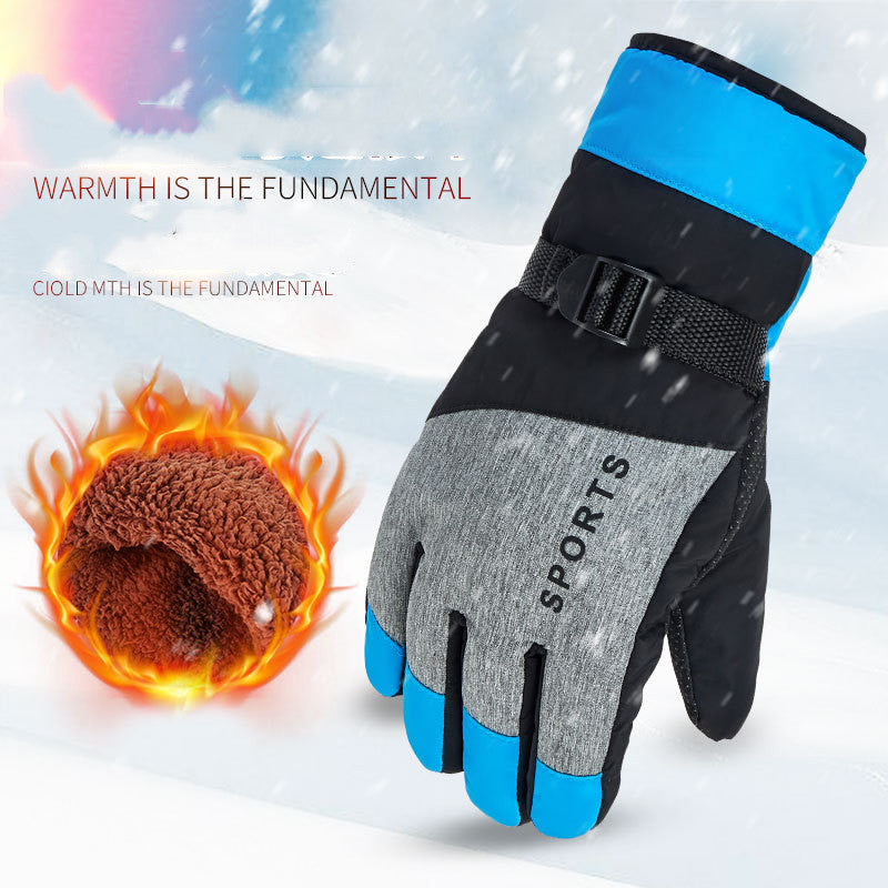 Men's Thickened and Velvet Ski Gloves