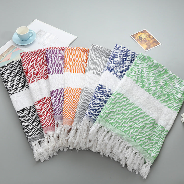 Turkish fringed beach towel