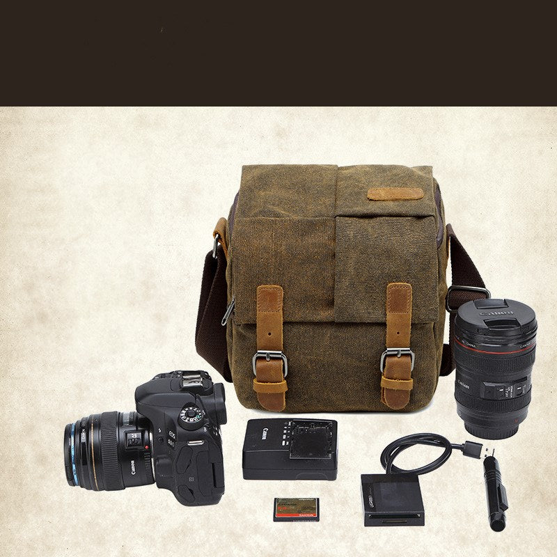 Single-Shoulder Canvas Multifunctional Camera Bag