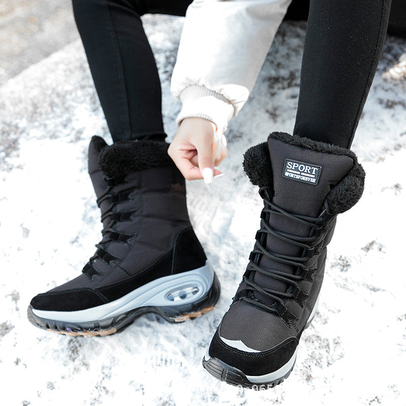 Plush high-top snow boots