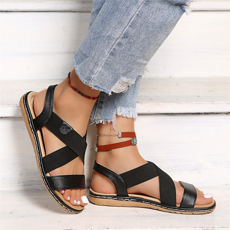 Women's Elastic Strap Casual Beach Sandals