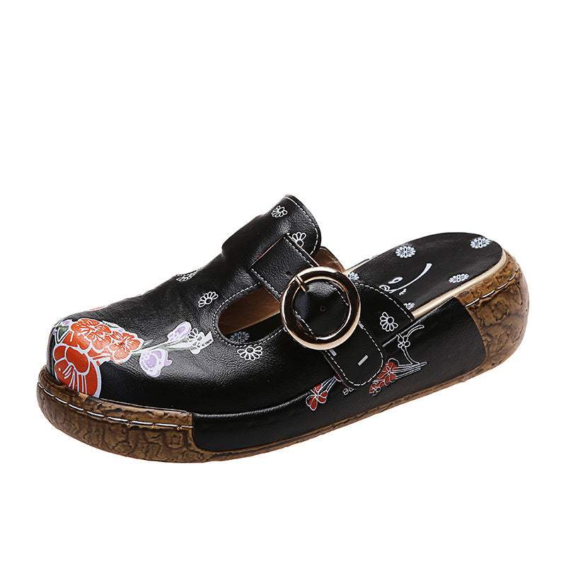 Women's Printed Clogs Slip-on Platform Beach Sandals