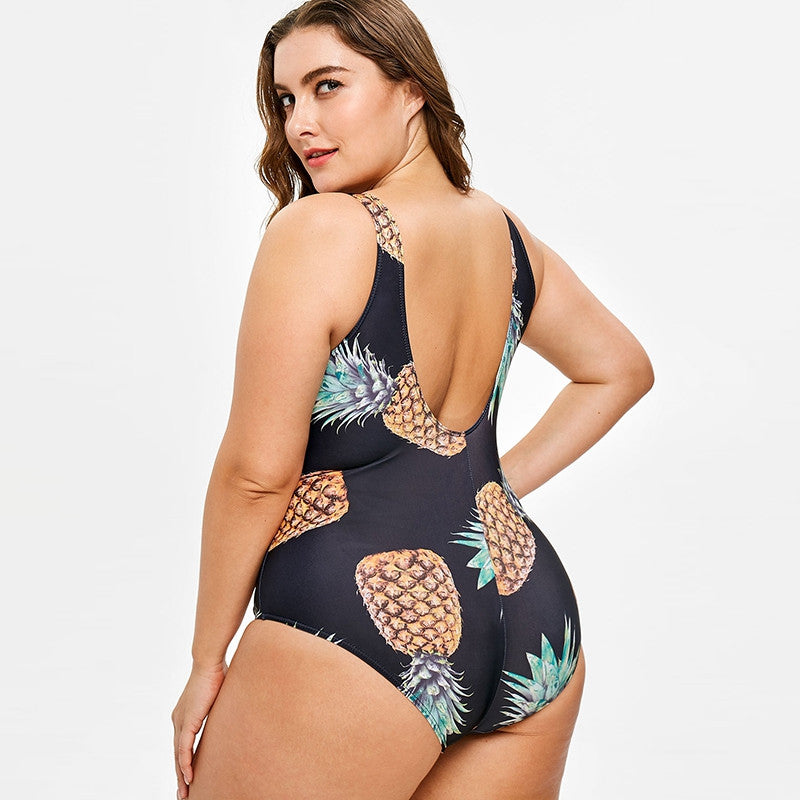 Plus size triangle one-piece swimsuit