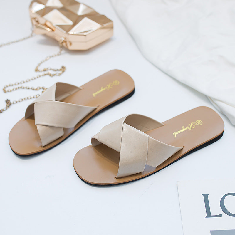 Cross belt beach sandals