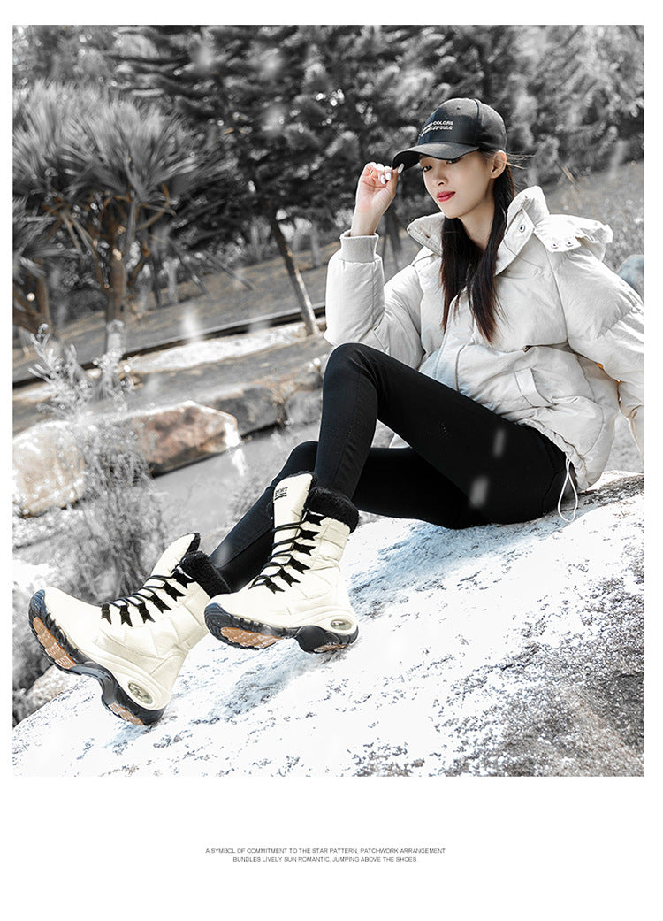 Plush high-top snow boots