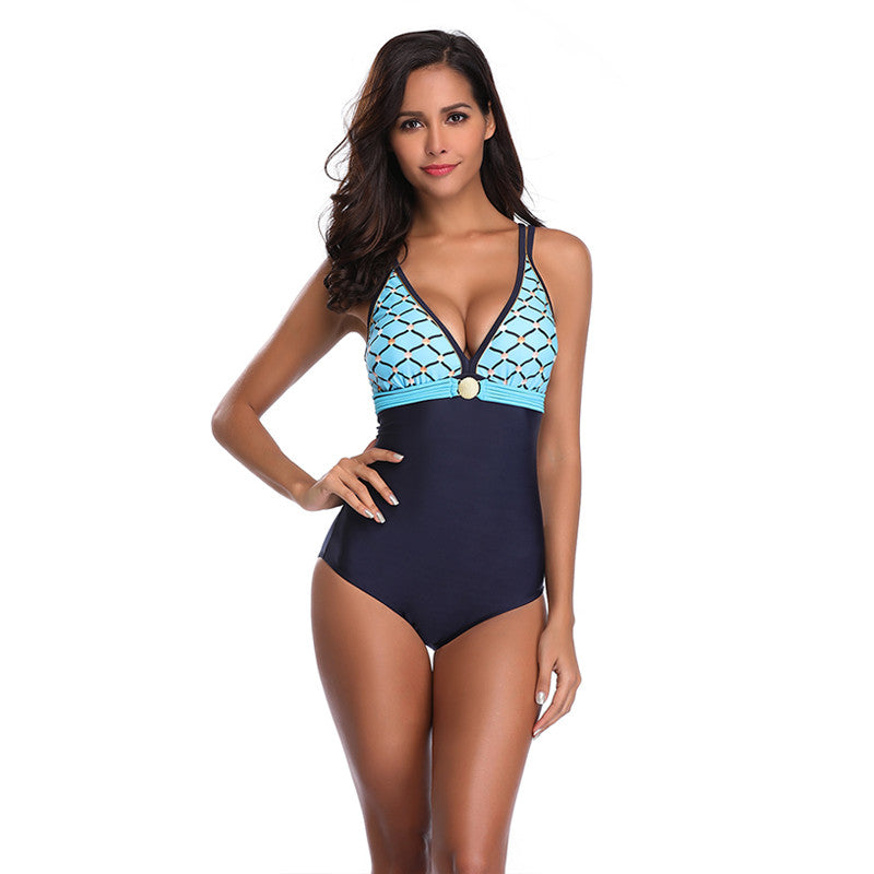 Plus size one-piece swimsuit