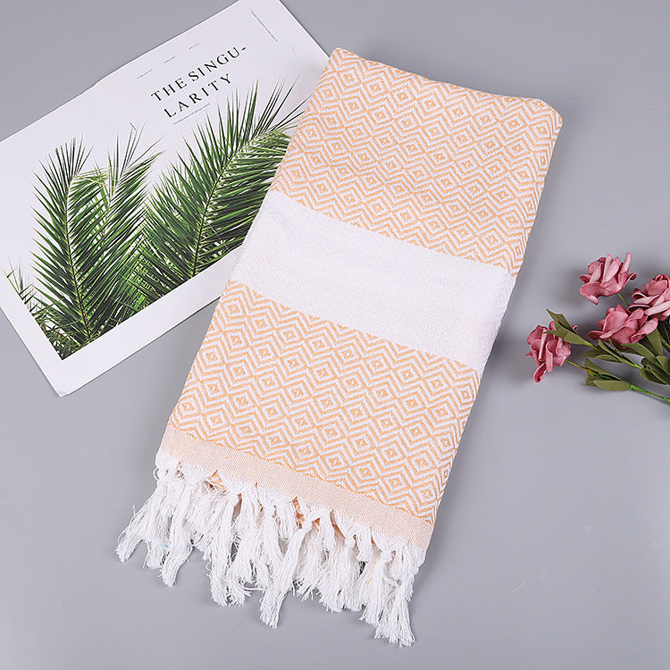 Turkish fringed beach towel