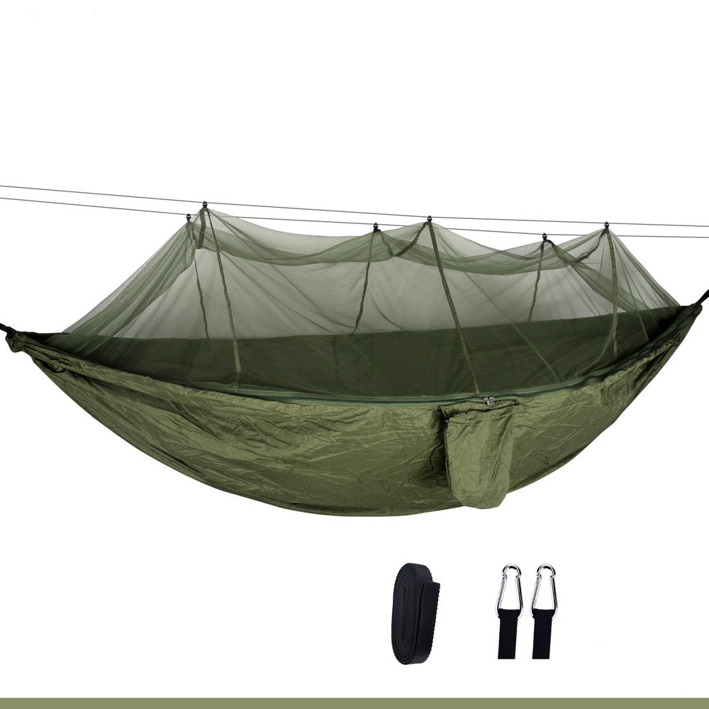 Portable Mosquito-Proof Double Hammock with Densified Mesh for Outdoor Recreation