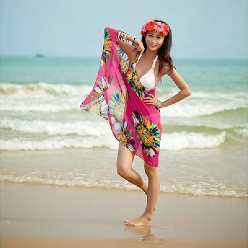 Beach towel and veil seaside vacation bikini swimsuit blouse