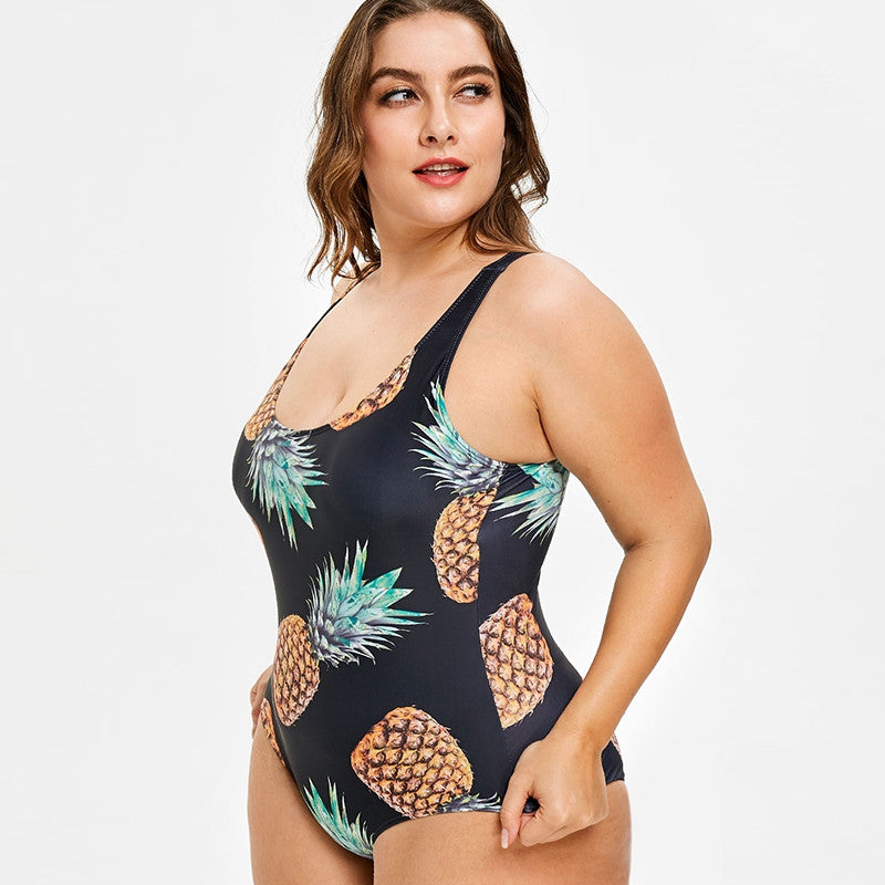 Plus size triangle one-piece swimsuit