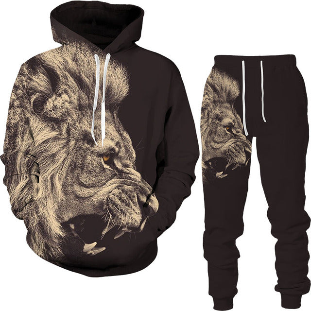 Autumn Tracksuit Men's Digital D Lion King Print Men's