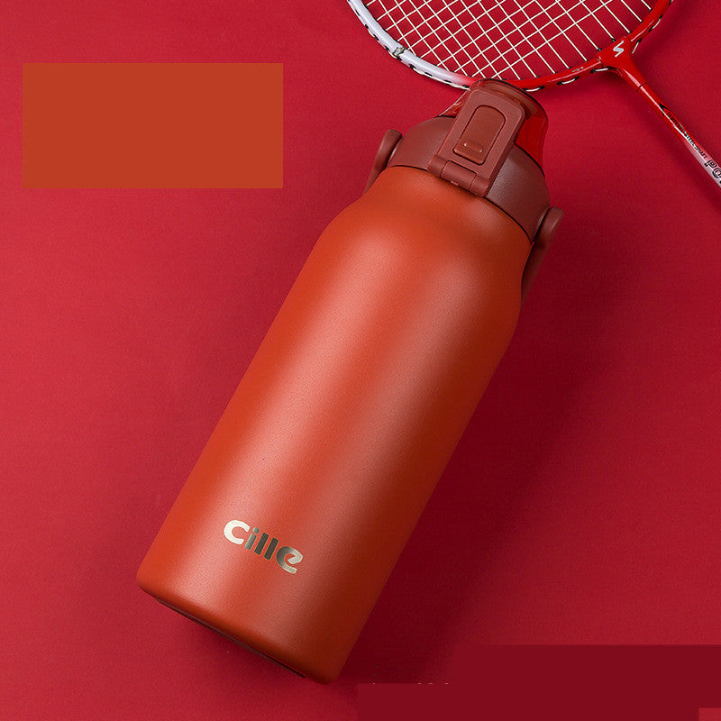 Female Outdoor Sports Water Bottle with Drinking Straw