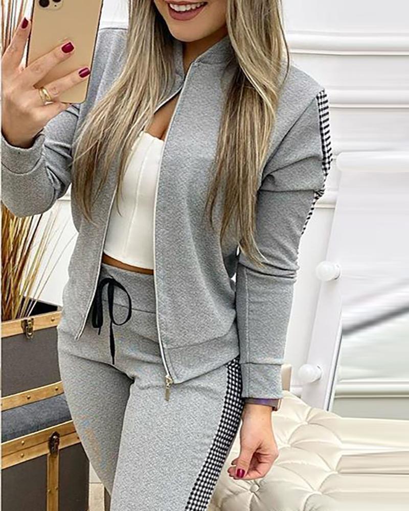 Women's Set Tracksuit Long Sleeve Sportswear ZIp Sweatshirt Pants Suit Two Piece Set Outfits