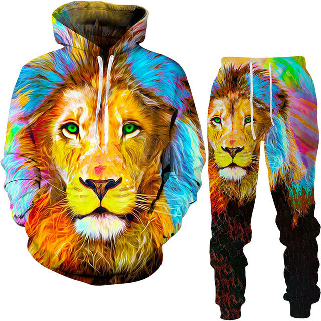 Autumn Tracksuit Men's Digital D Lion King Print Men's