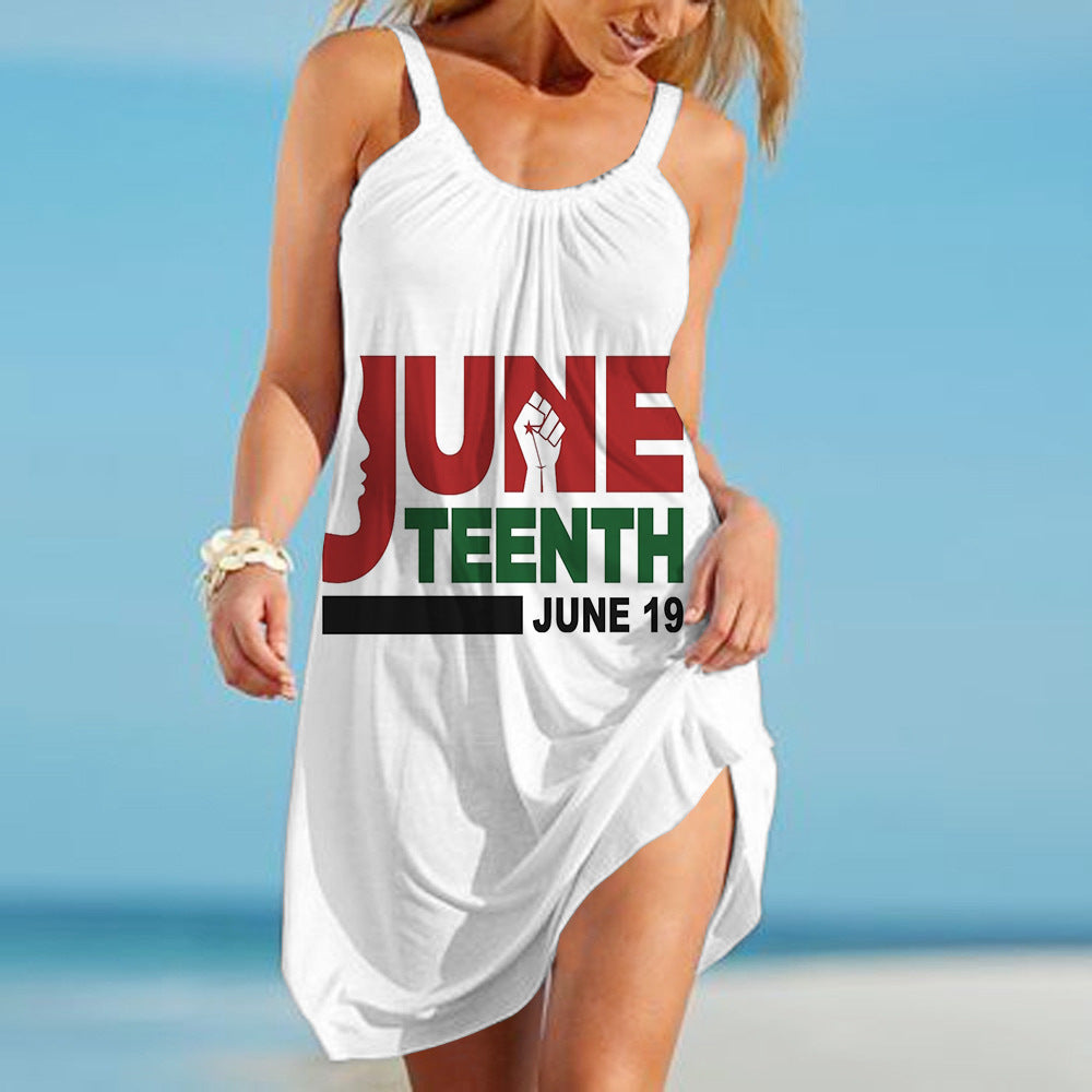 New European And American Suffragette Beach Dress