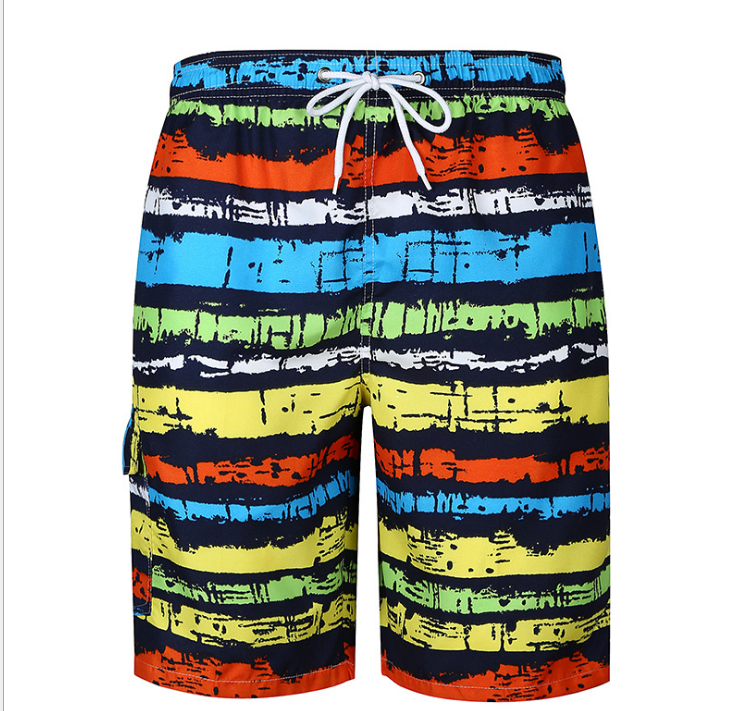 Colorful striped beach pants casual shorts