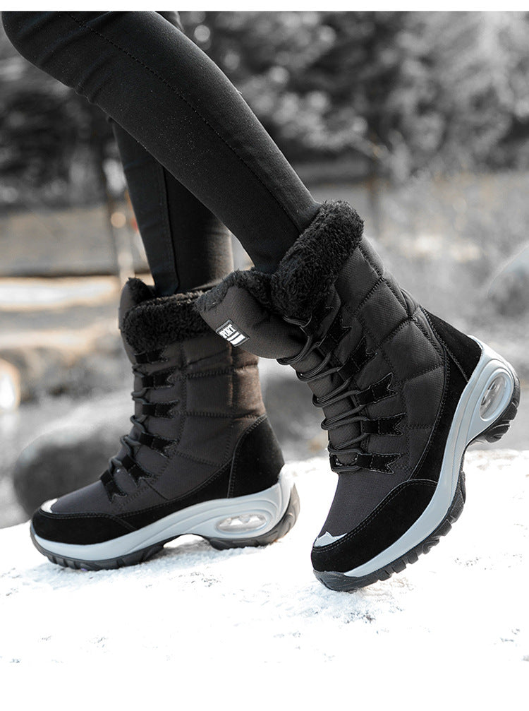 Plush high-top snow boots