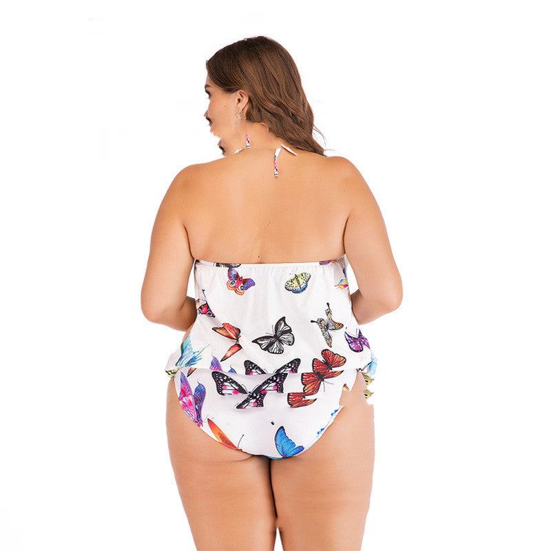 Plus size one-piece printed ladies sexy swimsuit