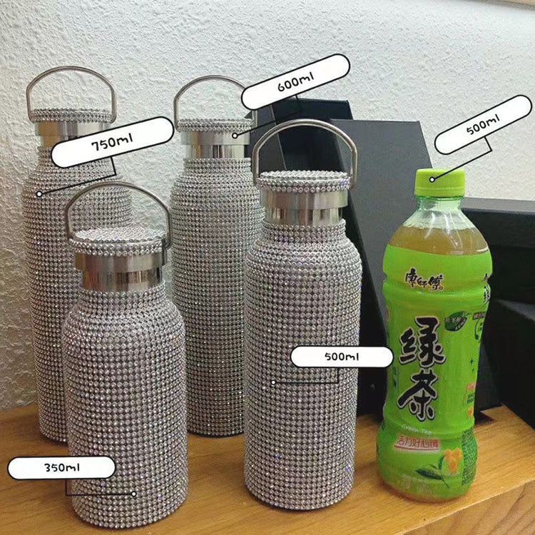 Cute Diamond Design Water Bottle Thermos - Perfect for Winter