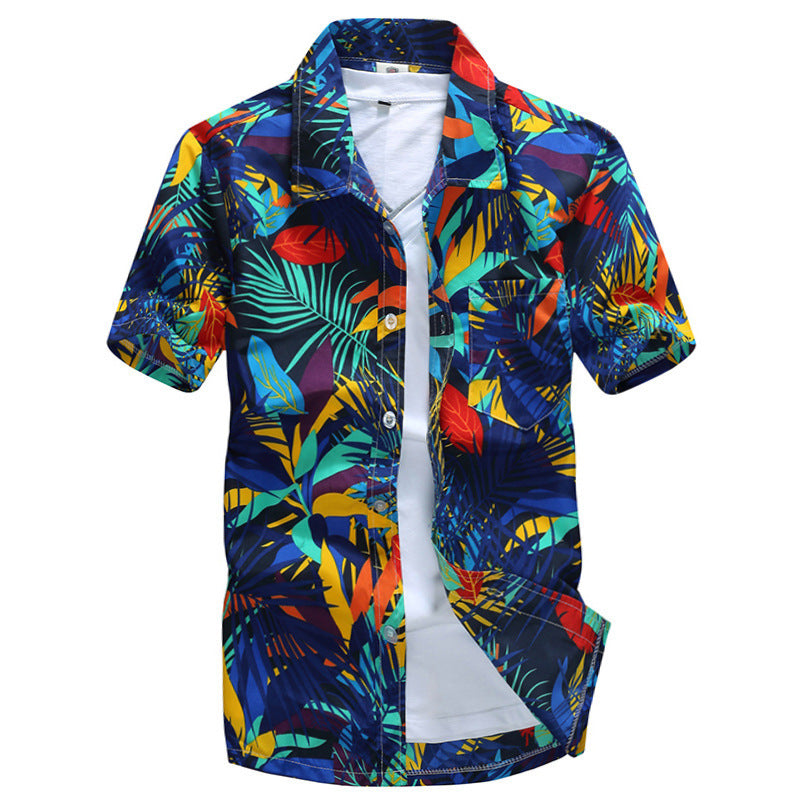 Summer Short-Sleeved Beach Shirt Men