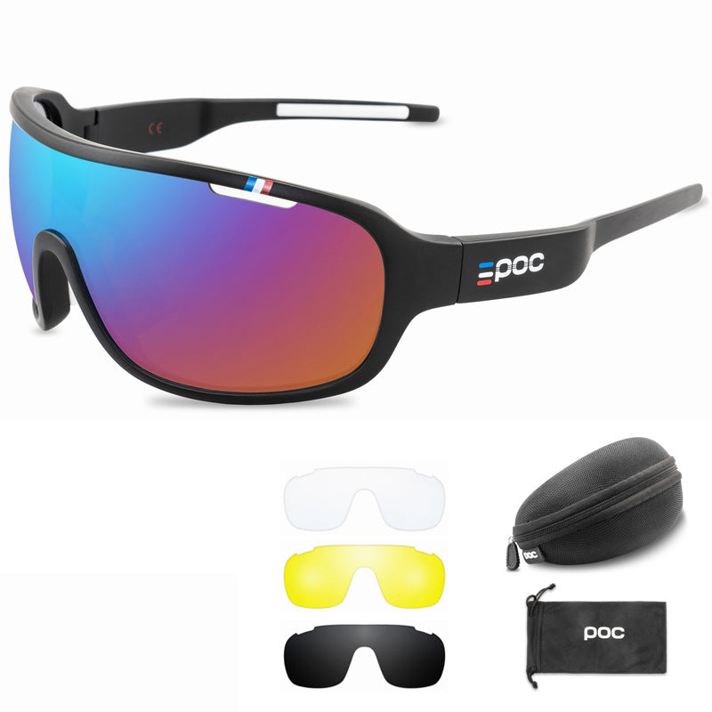 black cycling sunglasses