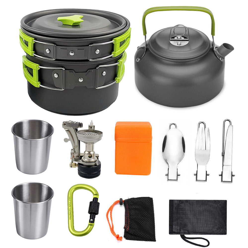 Aluminum camping cookware set