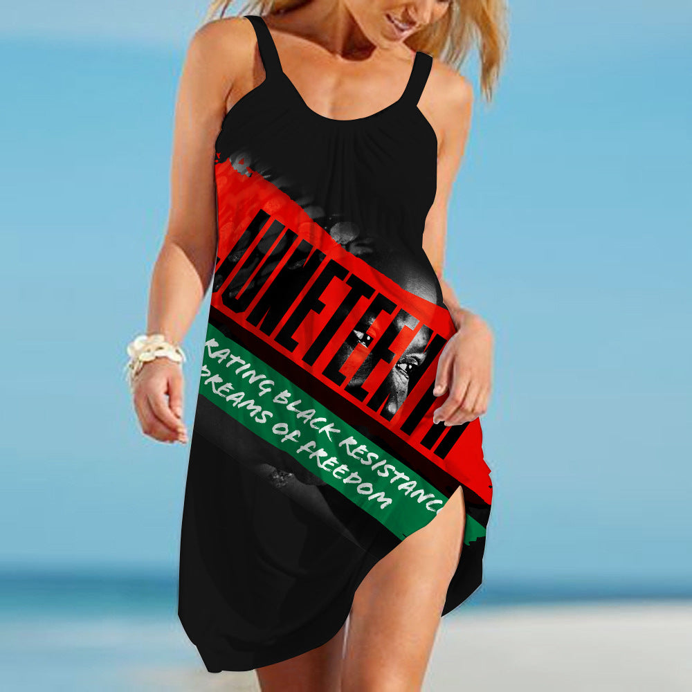 New European And American Suffragette Beach Dress