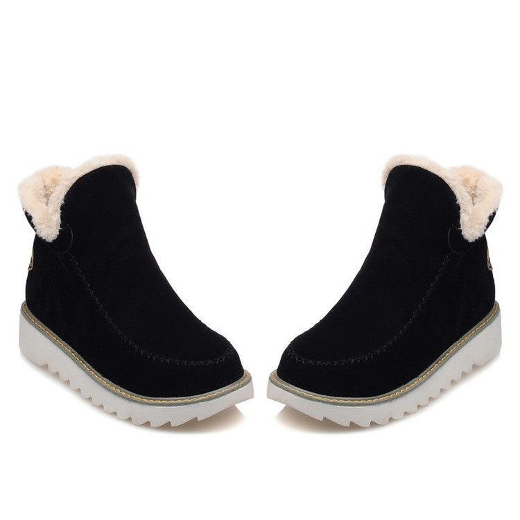 Women's short warm snow boots