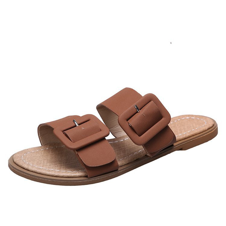 Summer Flip Flops Beach Belt Buckle Casual Sandals