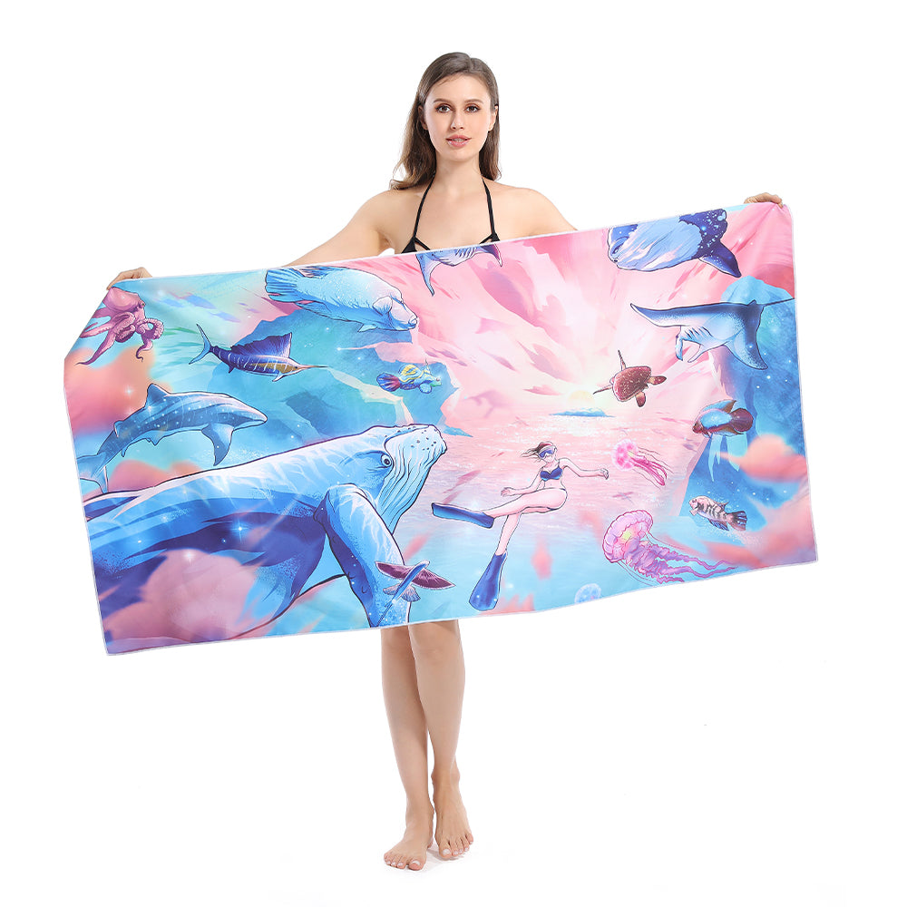 Quick-Drying and Lightweight Printed Beach Towel