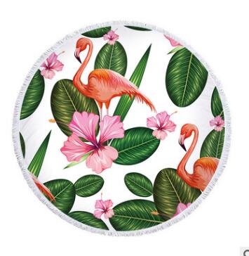 Flamingo Round Beach Towel -Quick-Drying Comfort