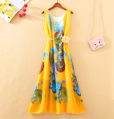 Beach dress with long skirt