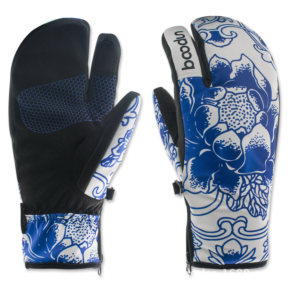 Outdoor Three-Finger Ski Gloves