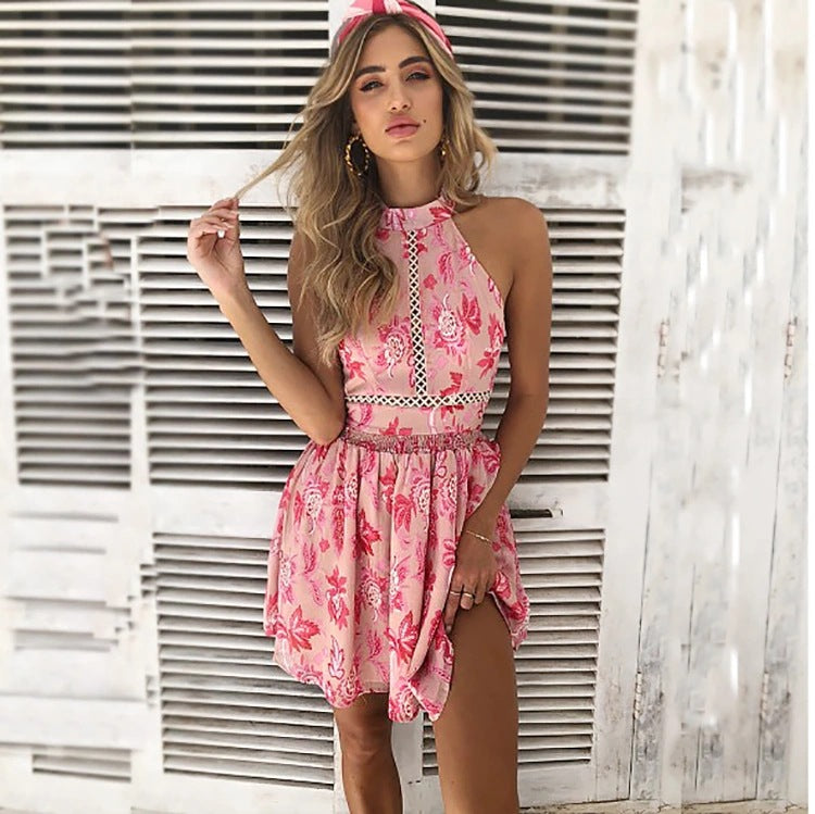 Beach skirt female halter halter lace dress