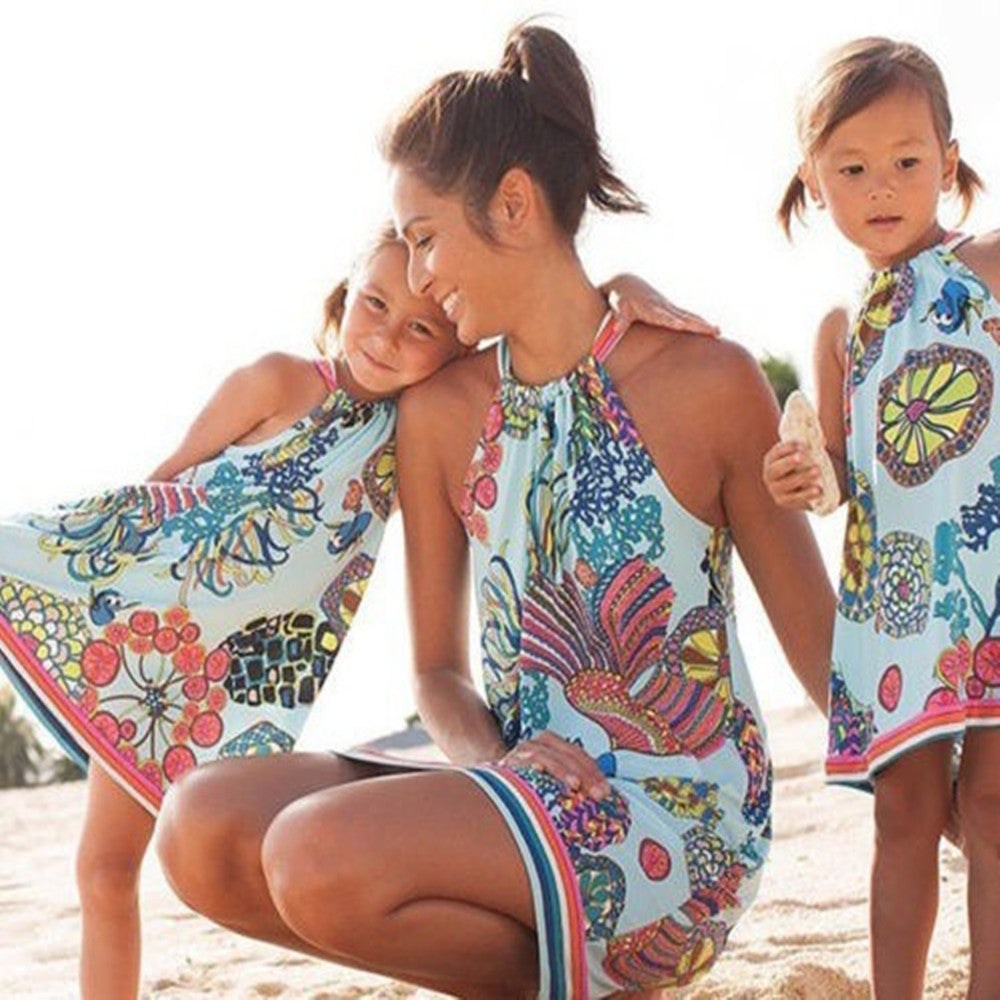 European And American New Parent-child Beach Dress