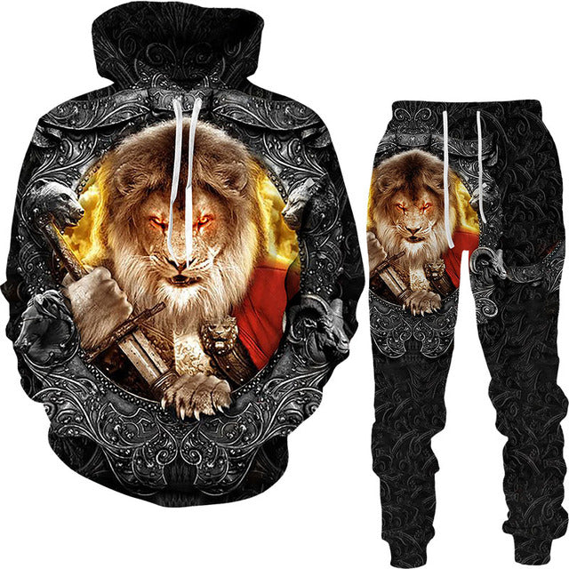 Autumn Tracksuit Men's Digital D Lion King Print Men's