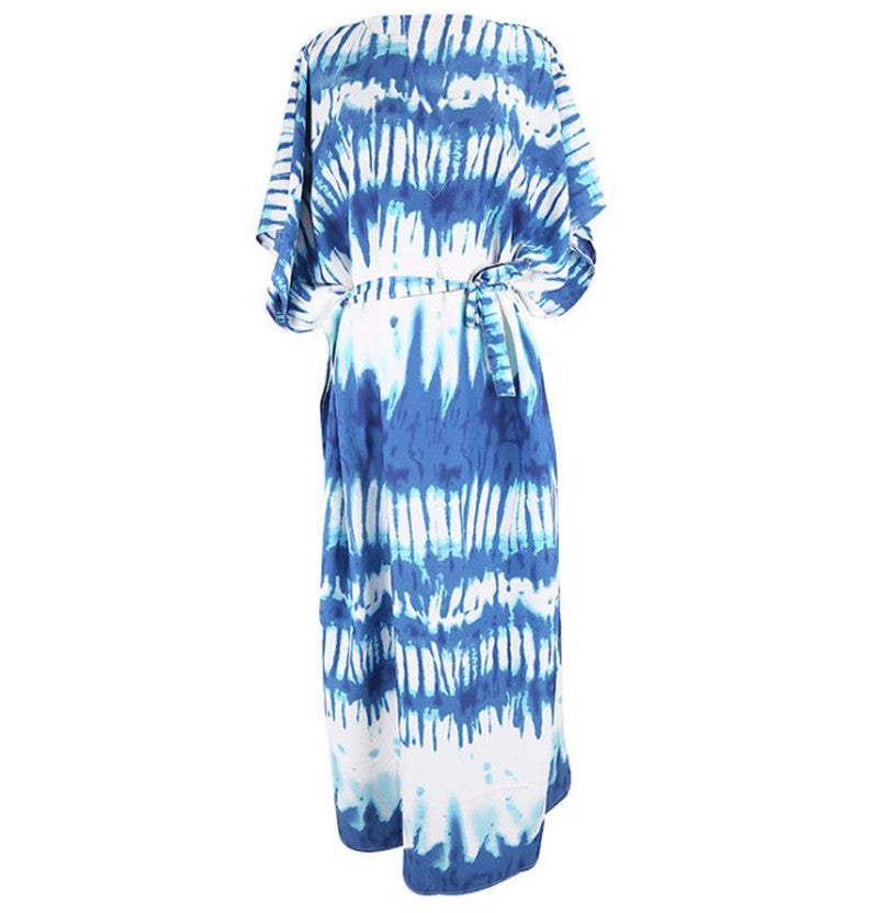 Smudge print beach dress