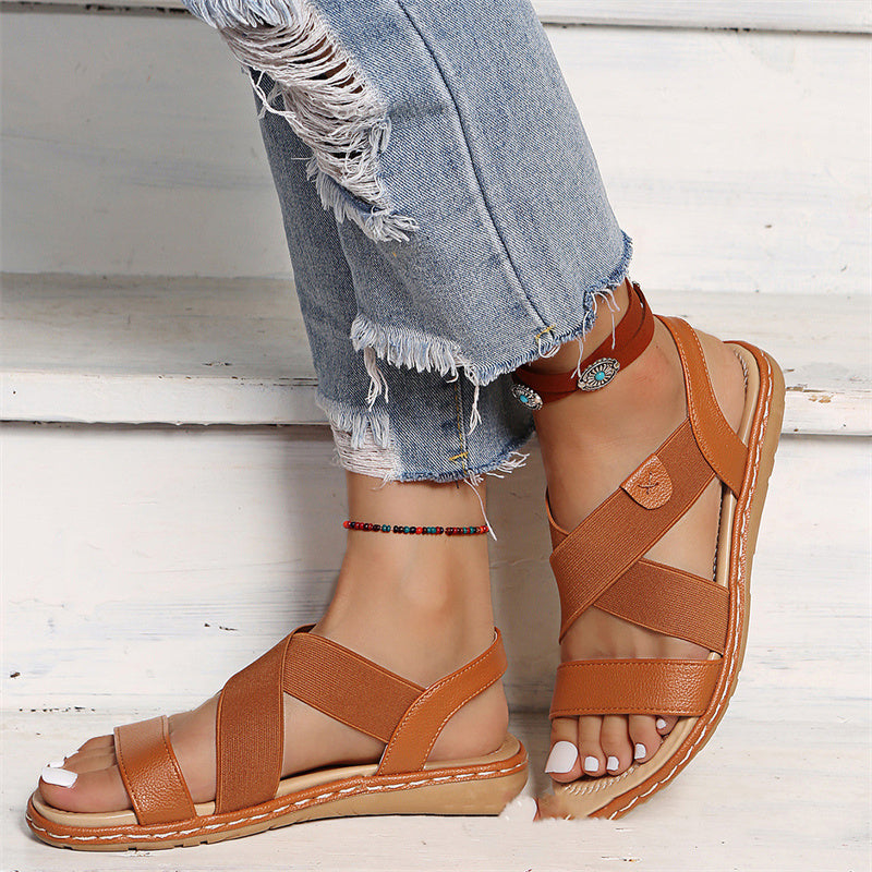 Women's Elastic Strap Casual Beach Sandals