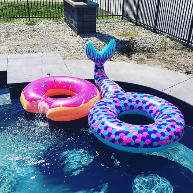 Mermaid tail inflatable swim ring