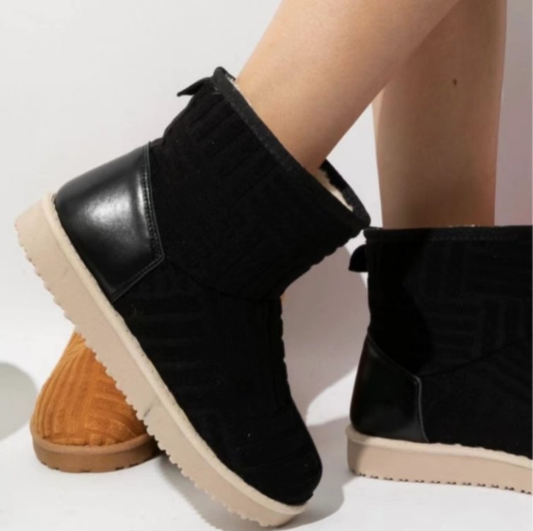 Winter Ankle Boots Warm Plush Snow Boots Flat Shoes