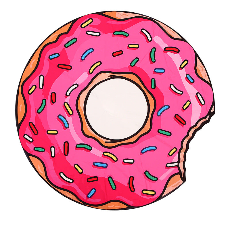 Cute Donut Print Round Beach Towel - S011