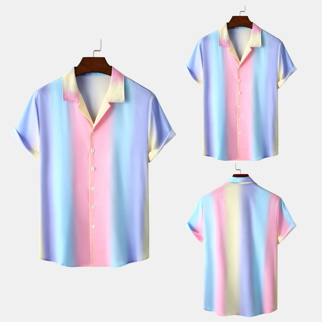 Men's Shirt Beach Casual Gradient Strips