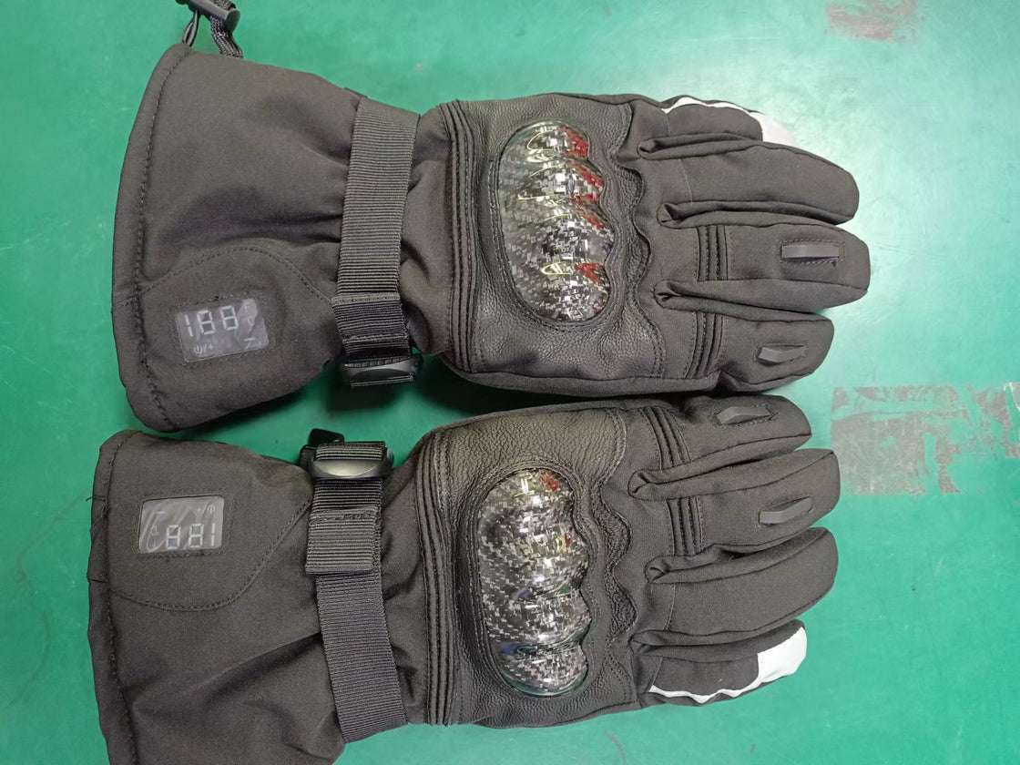 Genuine Leather Heating Gloves For Outdoor Riding And Skiing