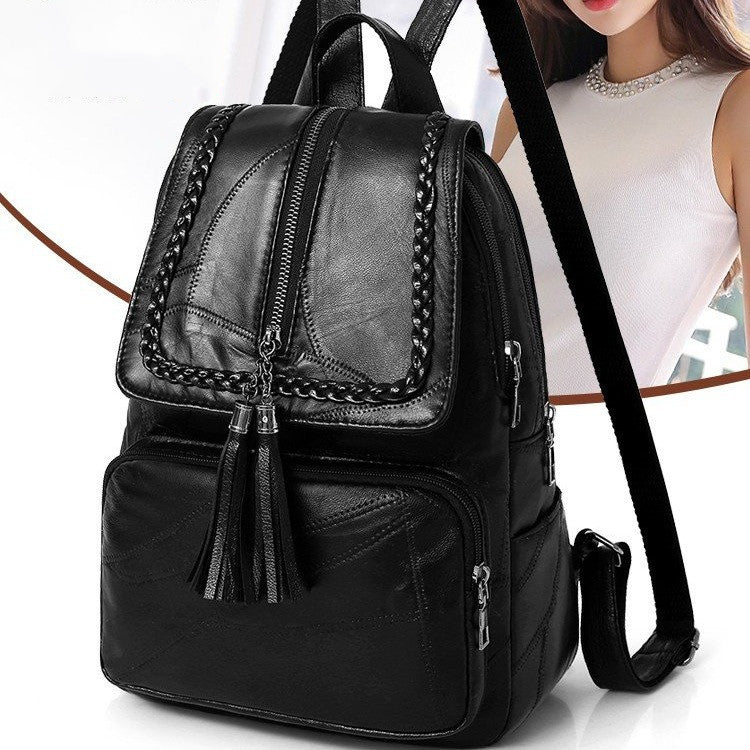 Women's PU Leather Backpack - Student Backpack